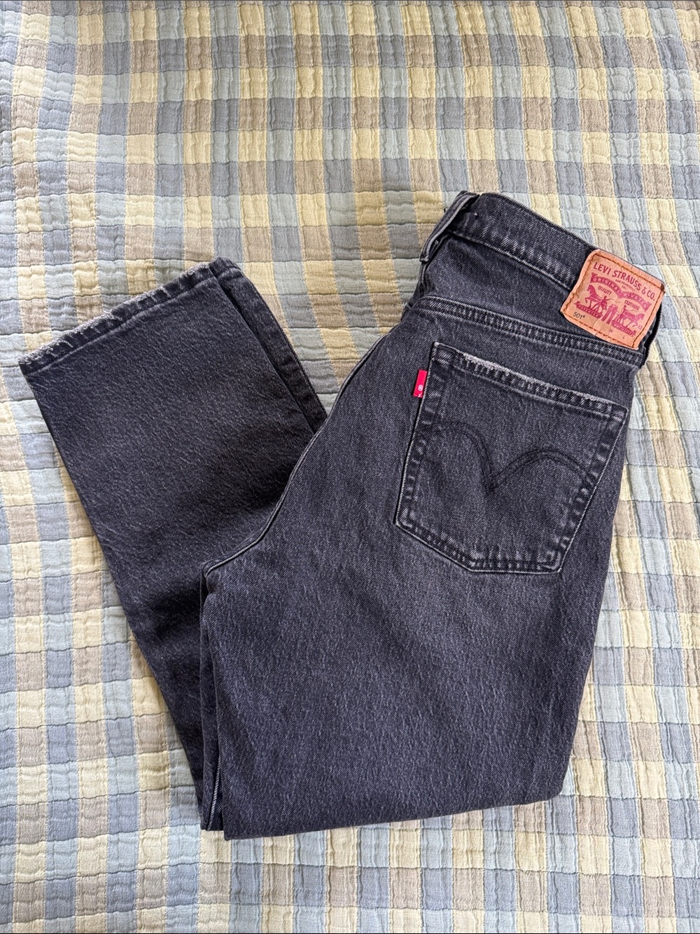 Levi's 501 Cropped Straight Black Jeans